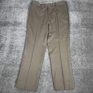 Brooks Brothers Dress Pants Men's 38x30‎ Beige Madison Straight Flat Front Wool